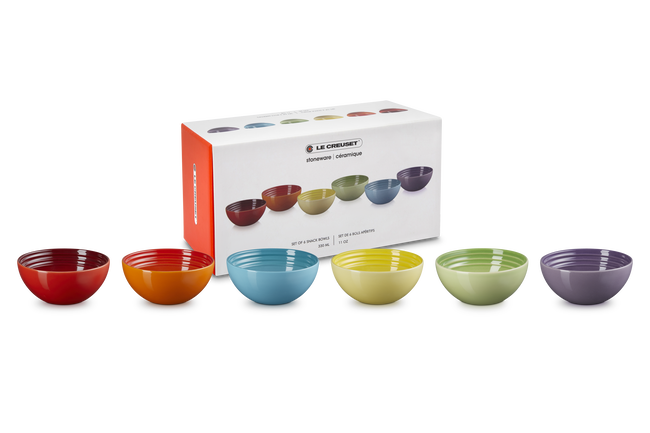 Stoneware Rainbow Set of 6 Snack Bowls image number 1